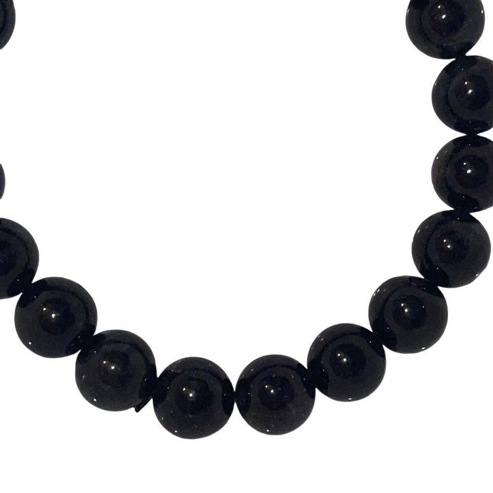 Black tourmaline in quartz 8mm stretch bracelet Crystal 7 inches ONE NEW
